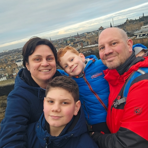 Edinburgh Castle met gezin Edinburgh Castle met gezin