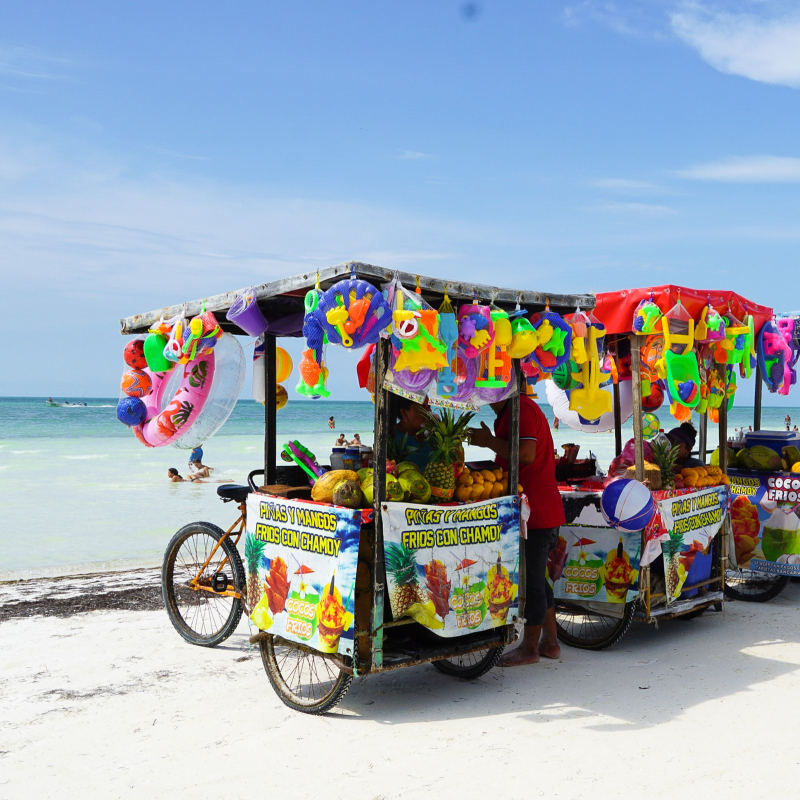 Isla Holbox Mexico strand met kinderen
