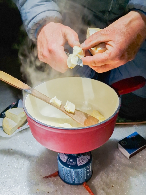 Kaasfondue in de Franse Alpen