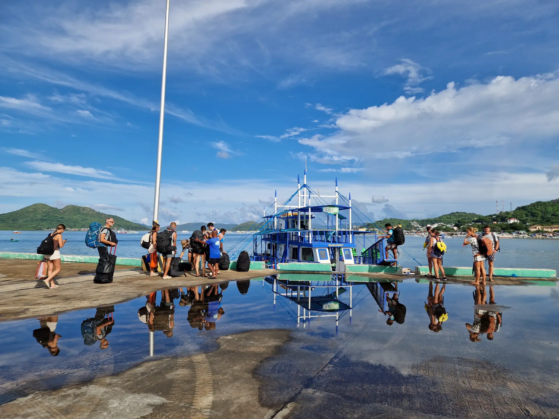 Keelooma boot bij vertrek uit Coron voor de expeditie naar El Nido