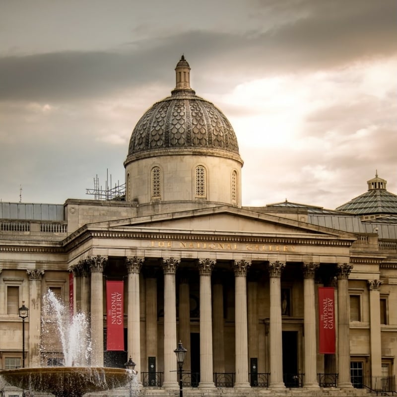 Londen met tiener, National Gallery