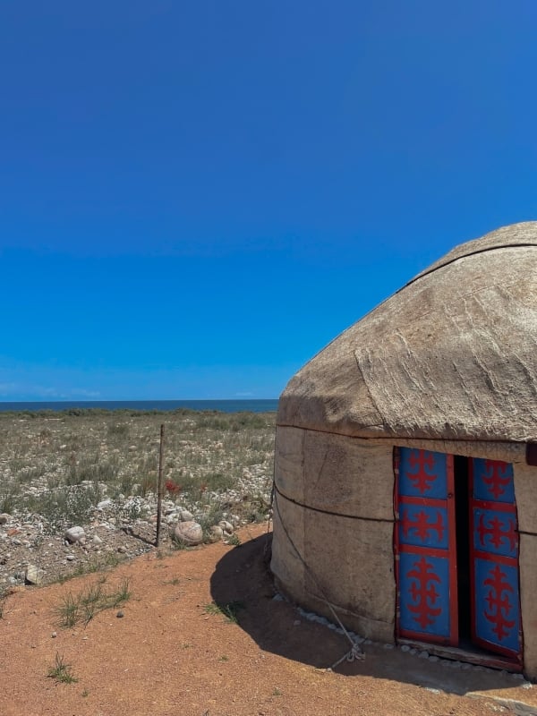 Overnachting traditionele yurt Issyk-Kul