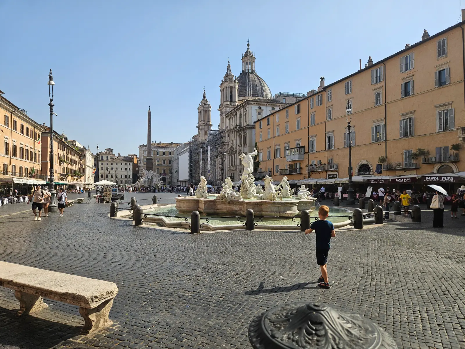 Piazza Navona in Rome tijdens ons bezoek met kinderen