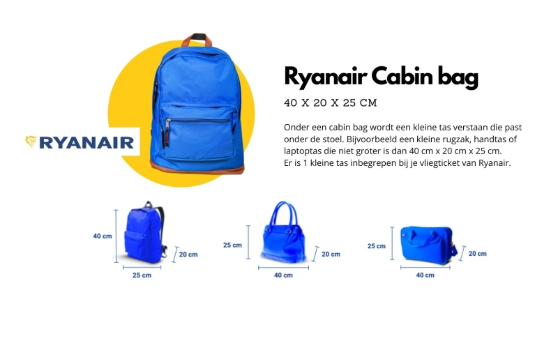 Ryanair Cabin Bag handbagage afmeting Ryanair Cabin Bag handbagage afmeting