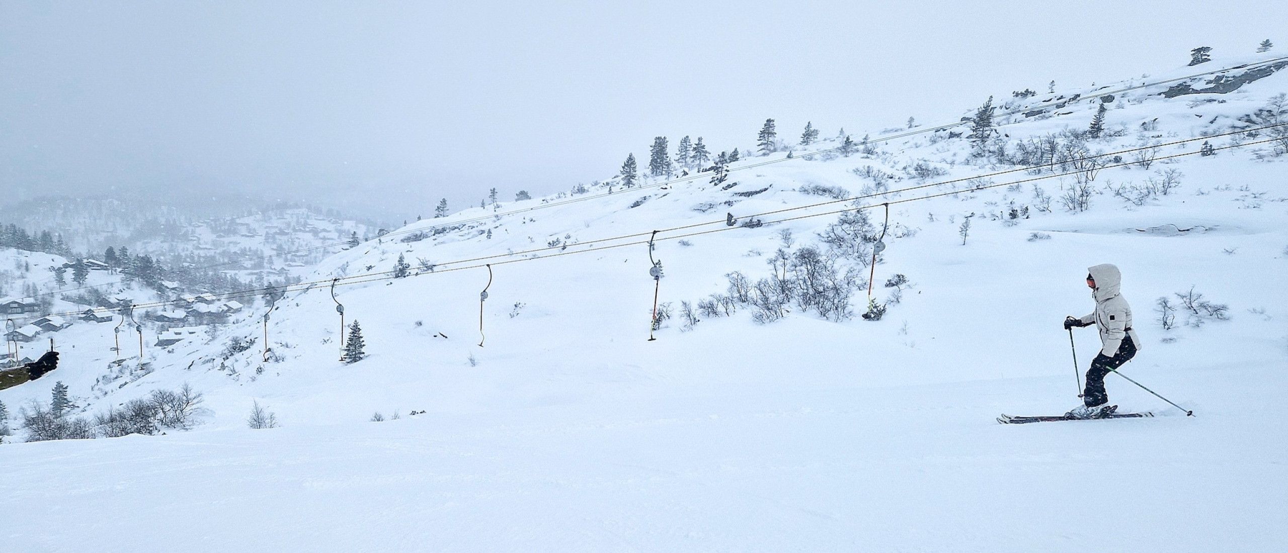 Skiër in actie Setesdal zuid