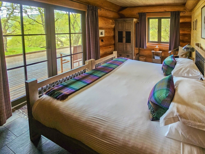 Slaapkamer Eagle Brae Log Cabins Schotland