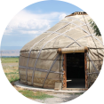 Slapen in een yurt of joert in Kirgizië