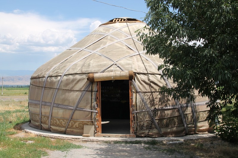 Slapen in een yurt of joert in Kirgizië