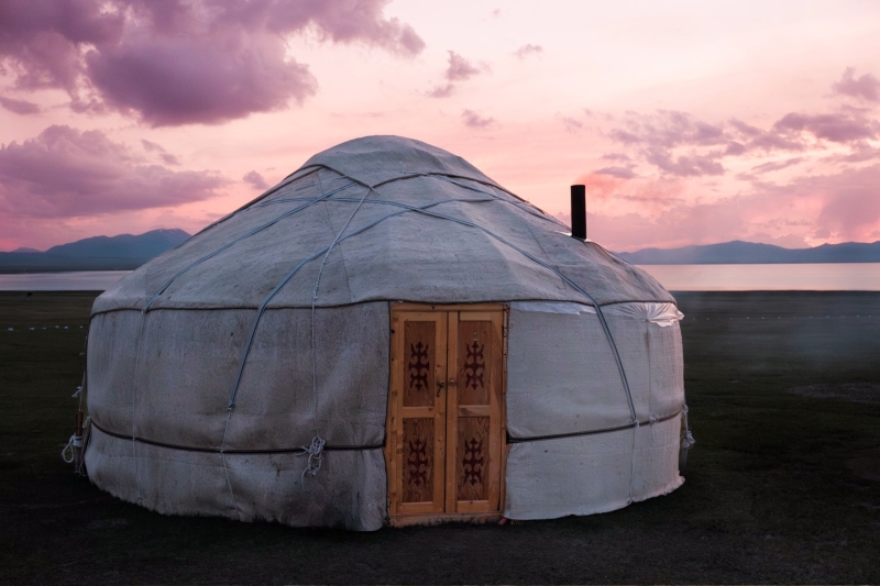 Slapen in een yurt Kirgistan met kinderen