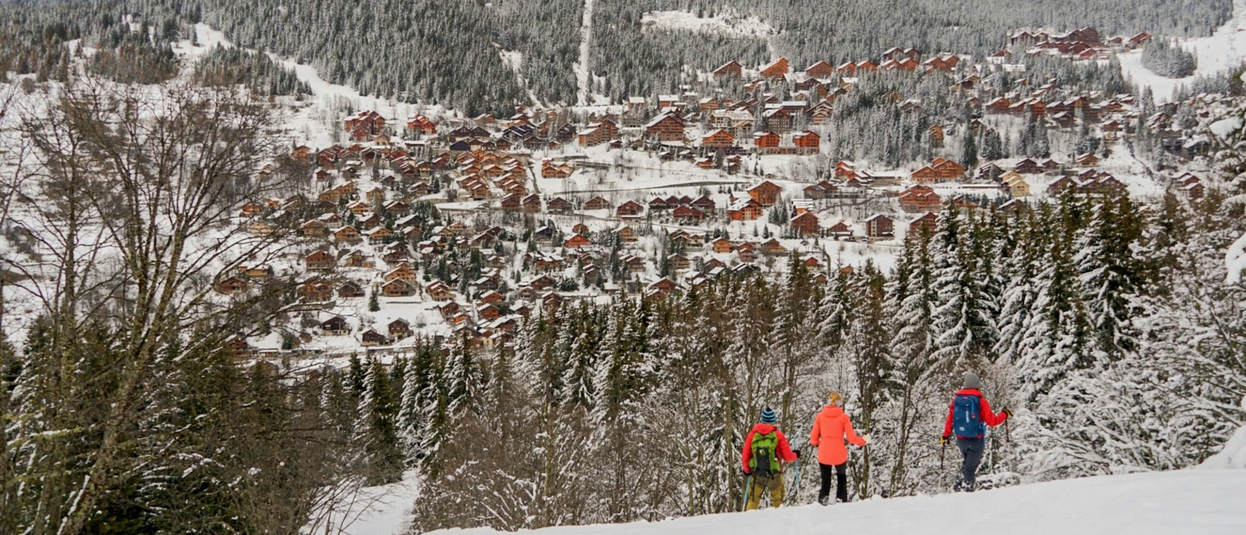 Sneeuwschoenwandelen in de bossen van Méribel