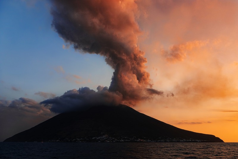 Stromboli vulkaan in Italië
