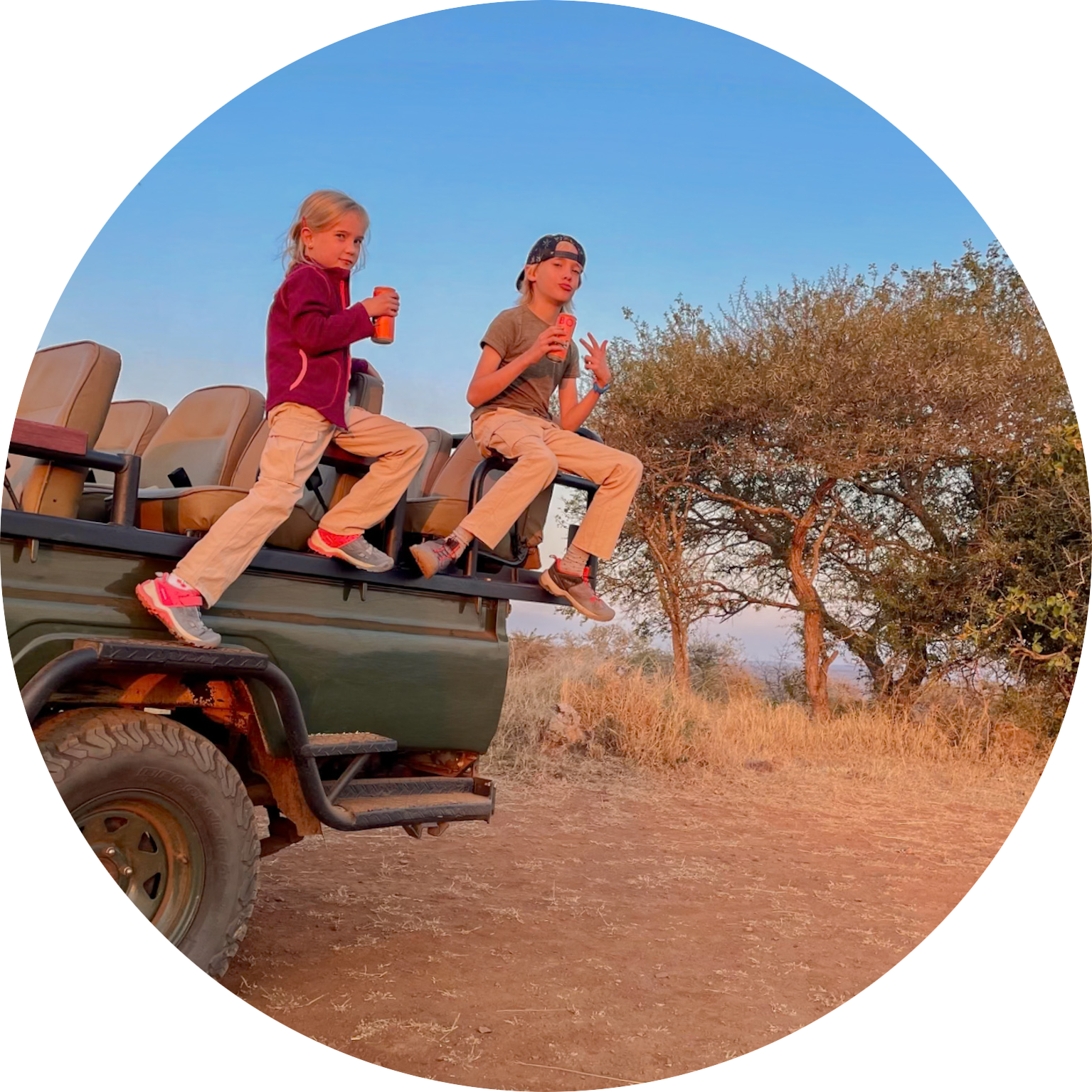 Sundowner met kinderen in Zuid-Afrika