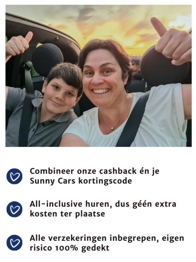 Sunny Cars korting bij Kleine Wereldreiziger