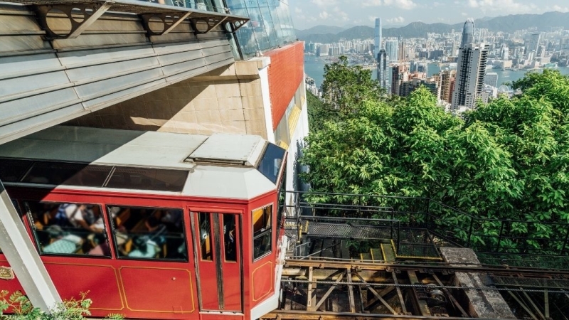 Hong Kong met kinderen, the Peak tram