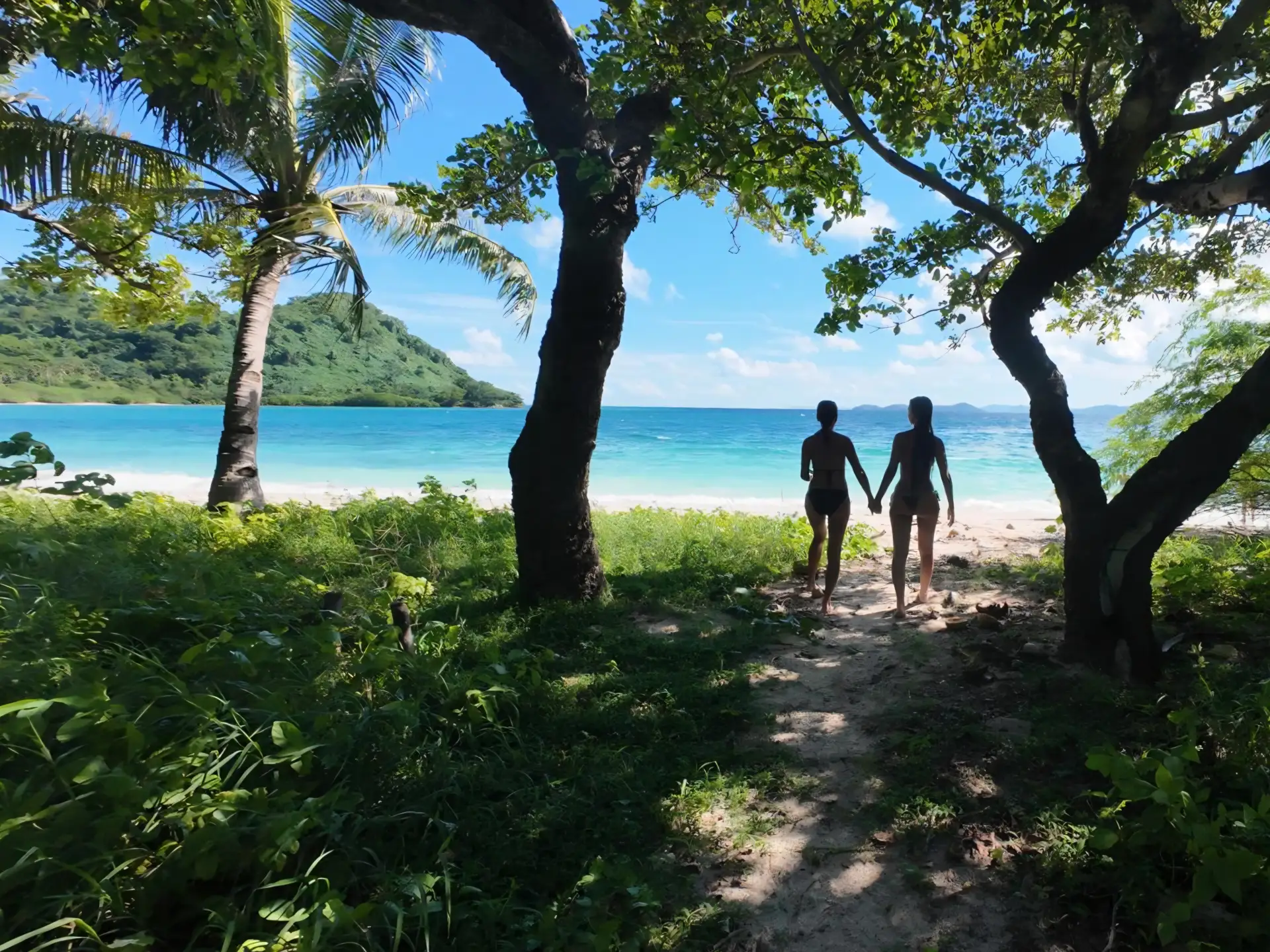 Tropisch strand tijdens de expeditie tussen Coron en El Nido