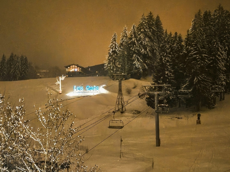 Uitzicht op pistes vanaf La Marmotte Les Gets
