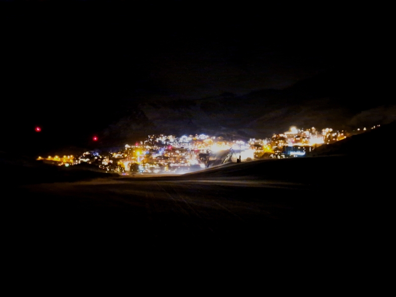 Val Thorens bij nacht Val Thorens bij nacht