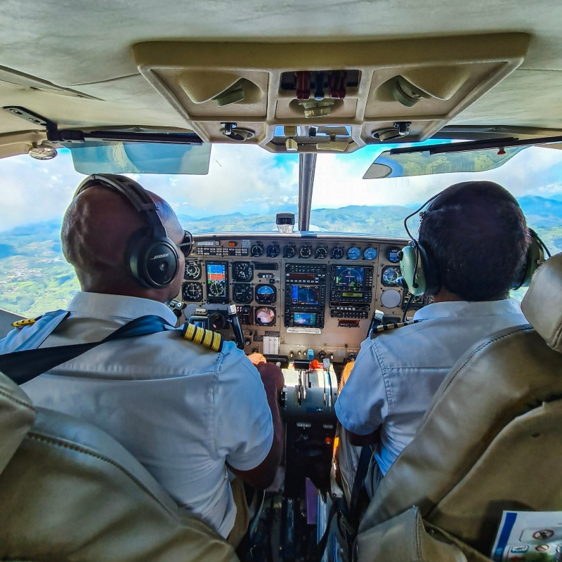 Vliegen boven Nuwara Eliya