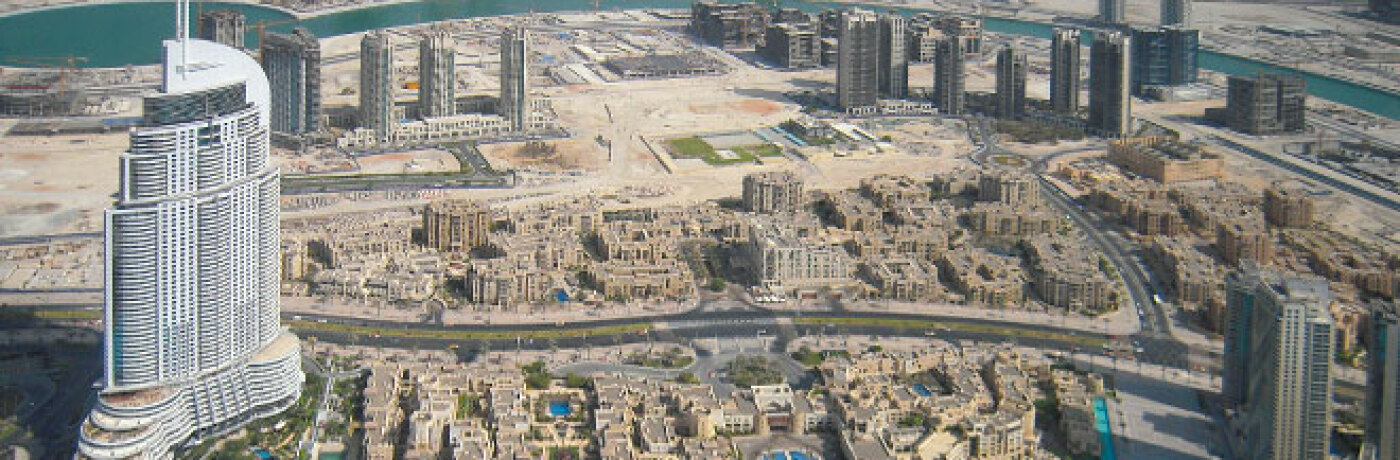 Uitzicht vanaf de Burj Khalifa in Dubai