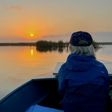 Zonsopkomst op de ecoboat