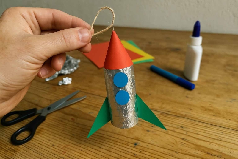5x Ruimte knutselen met kinderen - raket van karton maken