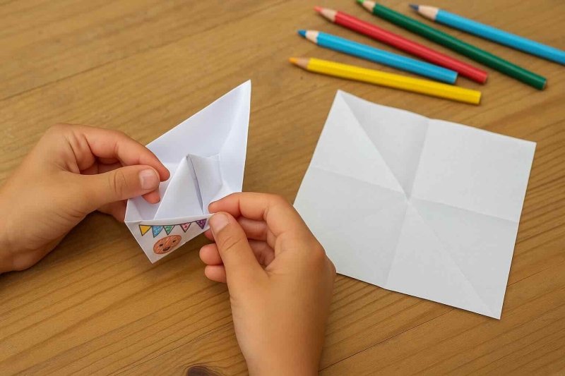 Bootje vouwen van papier zomervakantie knutsel idee