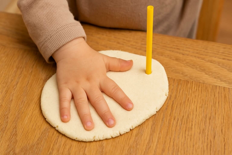 Handafdruk maken in het zoutdeeg