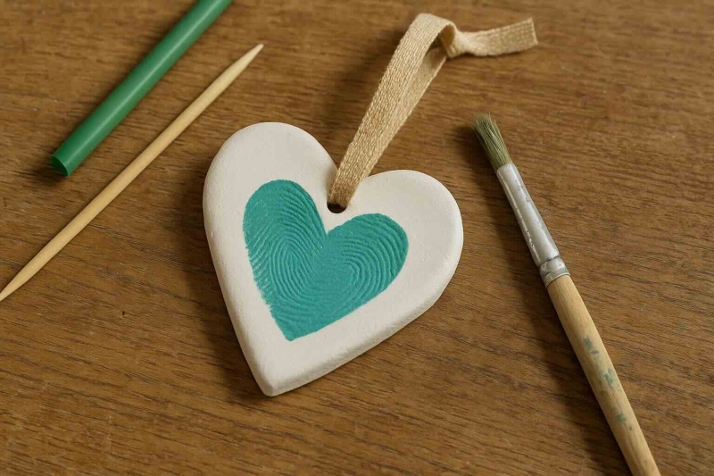 Hartje hanger maken van zelfdrogende klei