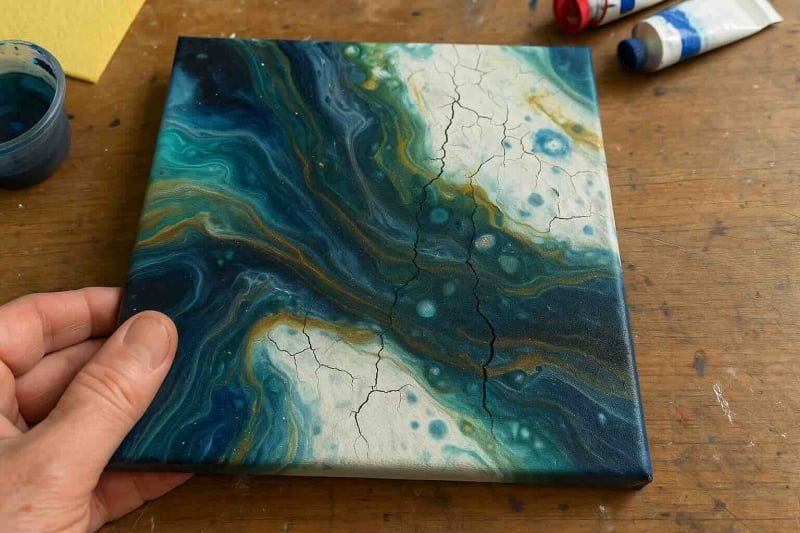 Scheuren of craquelé acrylgieten droogtijd