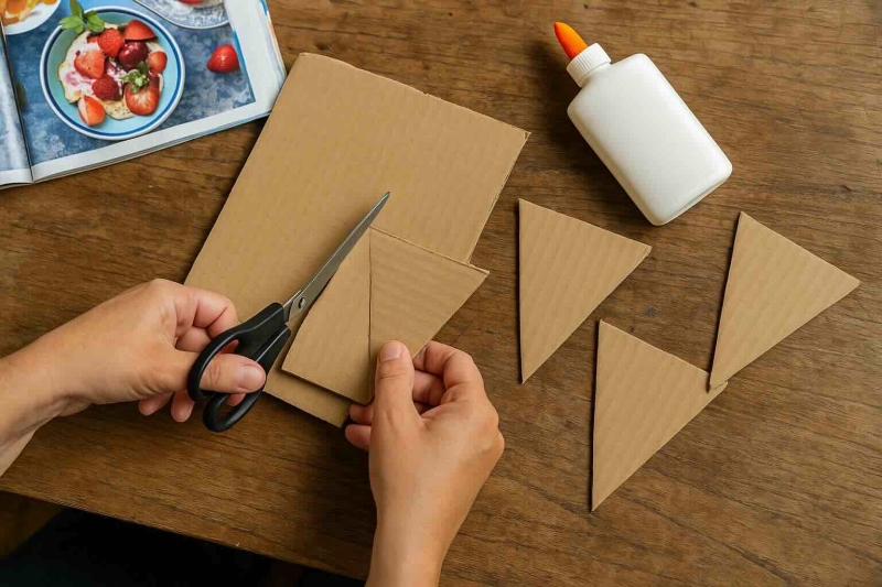 Stap 1 Vlaggetjes maken van een tijdschrift