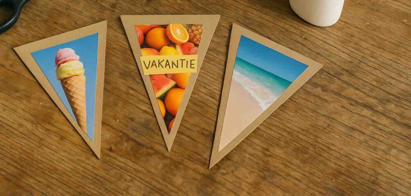 Stap 2 Vlaggetjes maken van een tijdschrift