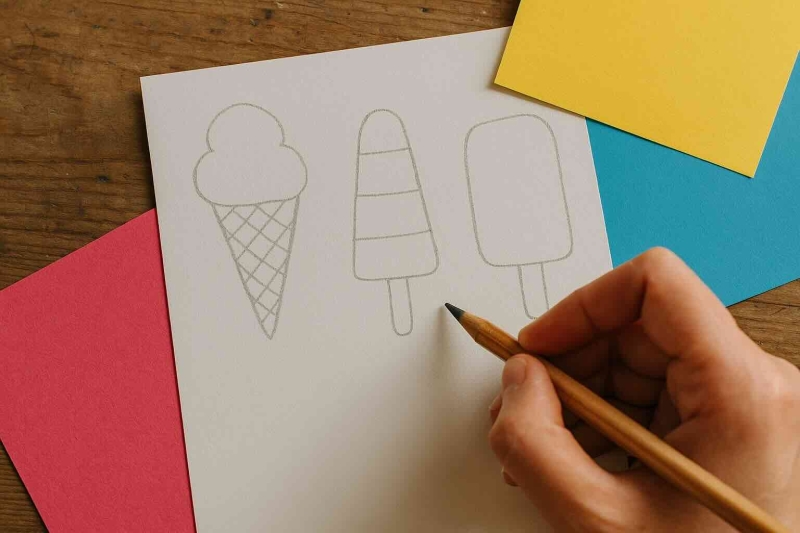 Stap 2 Zomerse slinger knutselen IJsjesslinger van gekleurd papier