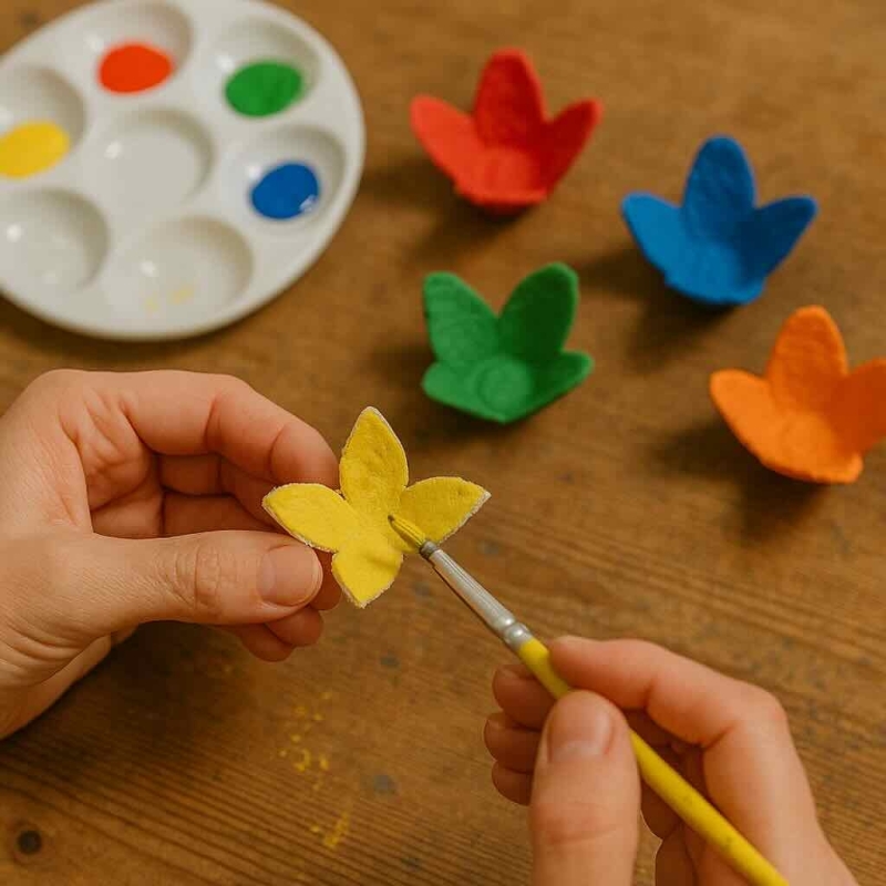 Stap 3 Bloemenslinger van eierdozen