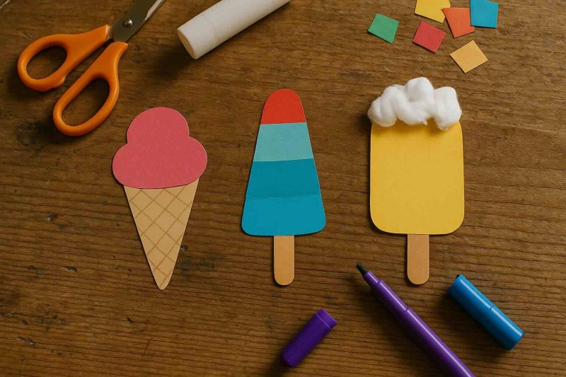 Stap 3 Zomerse slinger knutselen IJsjesslinger van gekleurd papier