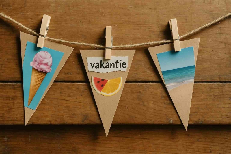 Stap 5 Vlaggetjes maken van een tijdschrift
