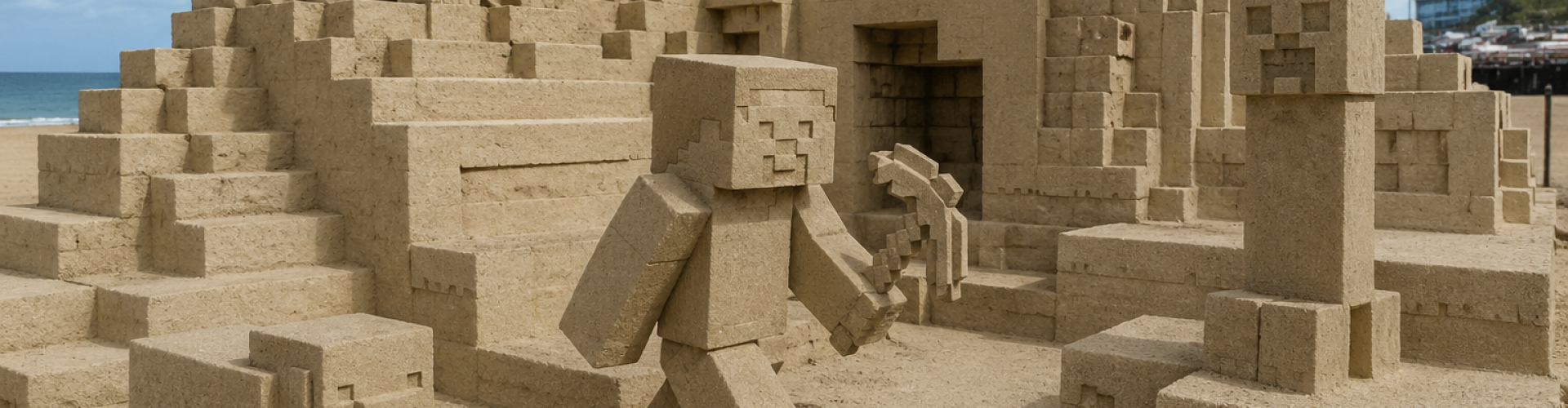 zandsculptuur game wereld tot leven minecraft zandsculptuur pakket