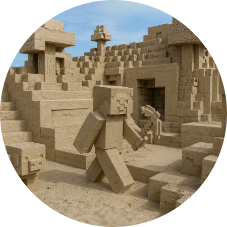 zandsculptuur game wereld tot leven minecraft zandsculptuur pakket