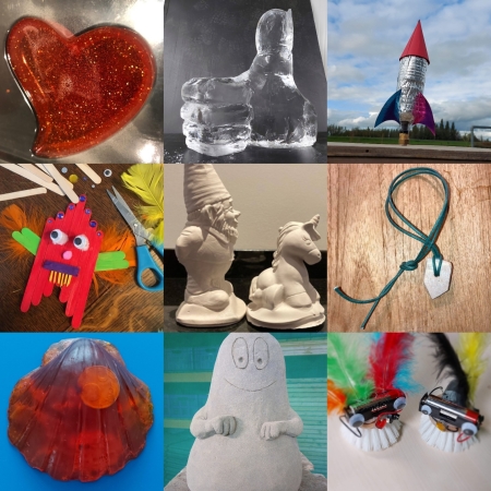 Zeepjes maken, speksteen snijden, ijssculpturen, waterraket, bibberbotjes en meer