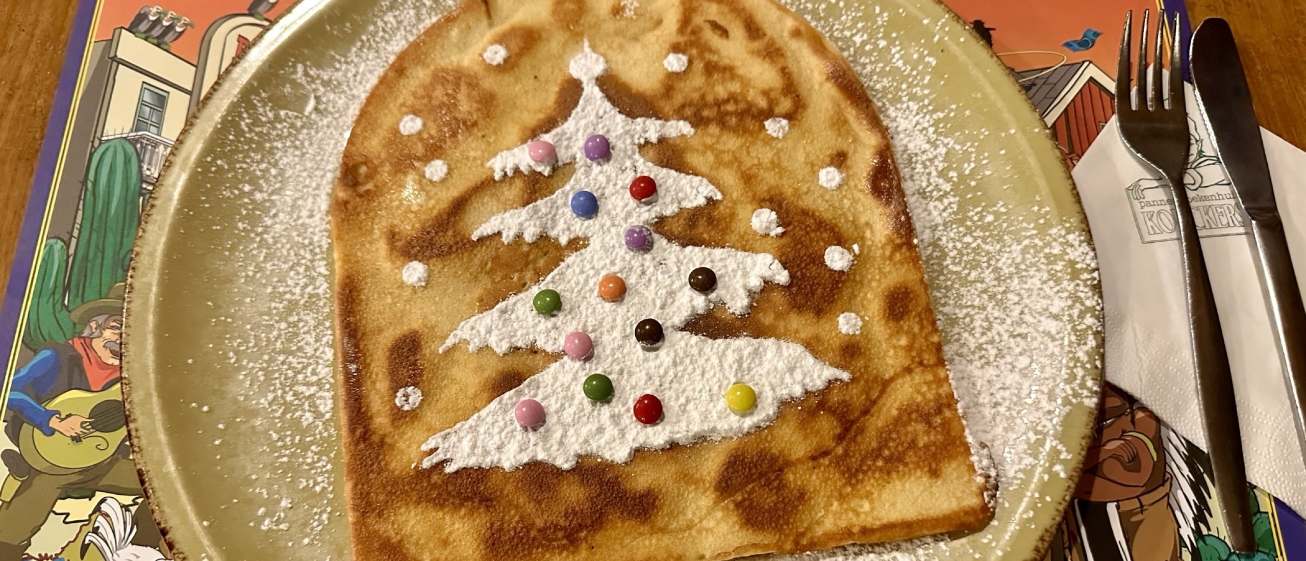Pannenkoek met kerstboom