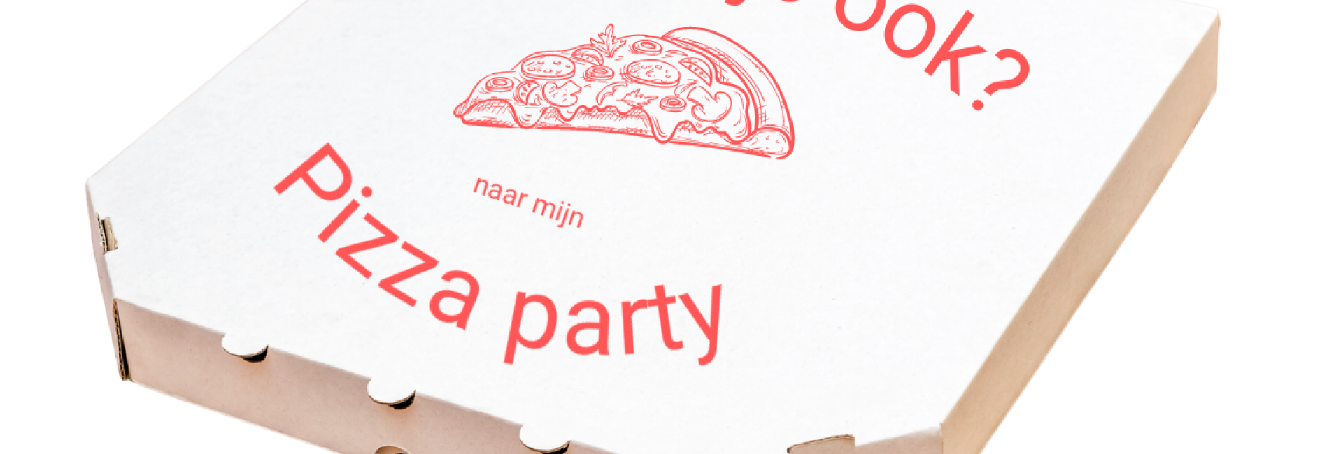 Pizzadoos gevouwen uitnodiging Pizza party