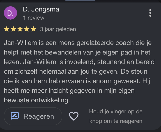 google review krijgsman coaching