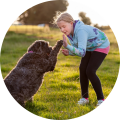 meisje-en-labradoodle-high-five-min