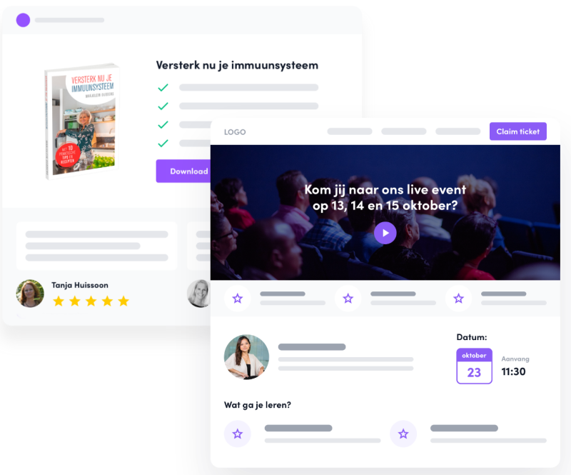 Landingspaginas in Plug & Pay Website met Plug & Pay