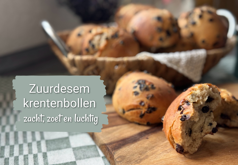 zuurdesem krentenbollen