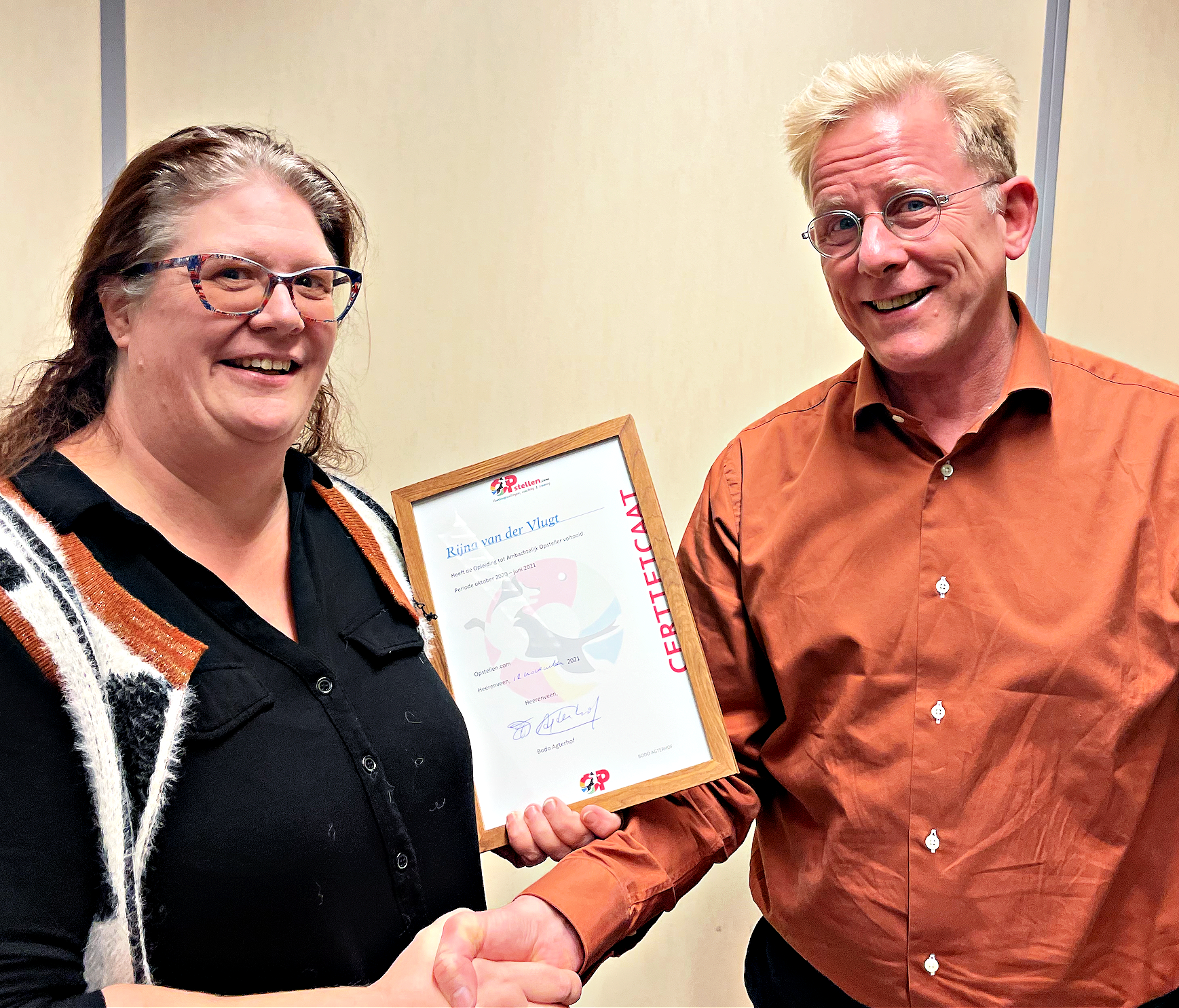 Certificaat Ambachtelijk Opsteller Rijna van der Vlugt Certificaat Ambachtelijk Opsteller Rijna van der Vlugt