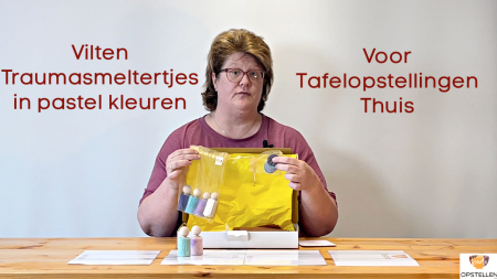 Vilten traumasmeltertjes in pastel kleuren voor tafelopstellingen thuis