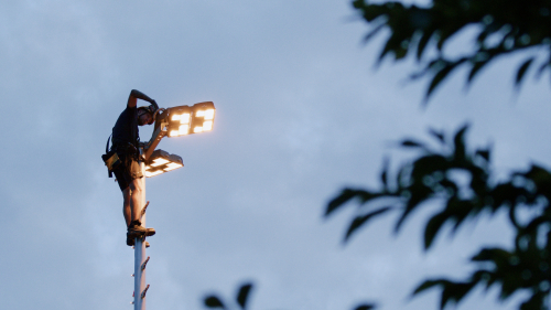 LED verlichting Atletiekbaan installatie