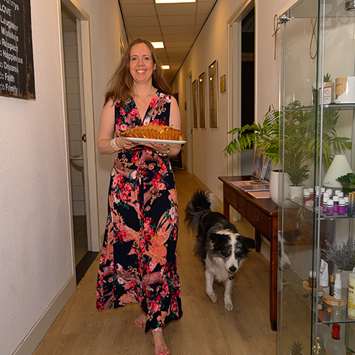 Linda met cake
