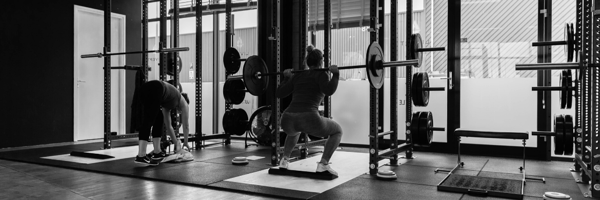 Personal fitness - back squat at your own work station