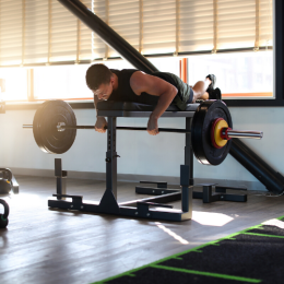 Barbell seal rows during personal training at LIVEPT